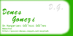 denes gonczi business card